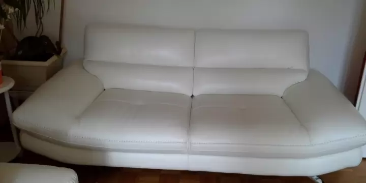 Canapé 2 places cuir blanc