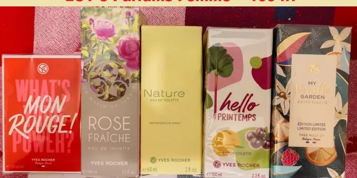 5 parfums femme en lot