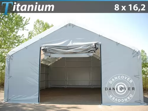 Lagerzelt Titanium 8x16,2x3x5m, Weiß / Grau